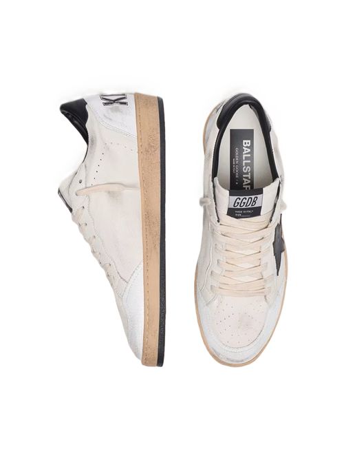 Ball Star Uomo in nappa bianca e stella nera Golden Goose | GMF00117.F003771.10283WHITE/BLACK